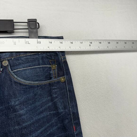 Under Two Flags Jeans Men's 30 Blue Selvedge Denim Dark Wash Whisker Button Fly - Picture 3 of 15
